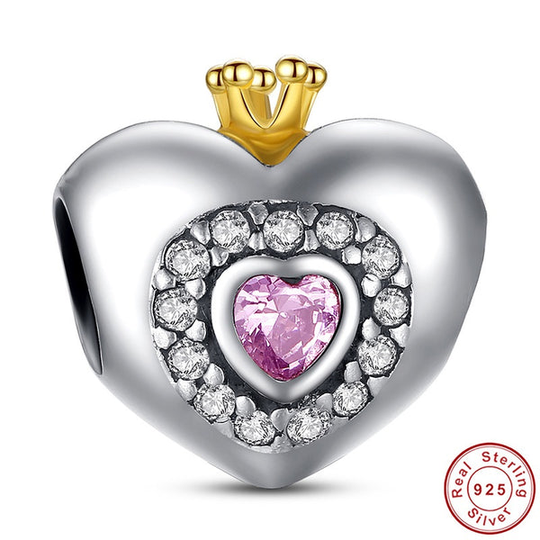 Sterling Silver Heart Shape Charm Beads