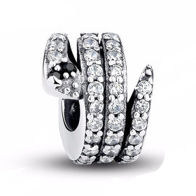 Sterling Silver Sparkling Snake Charms