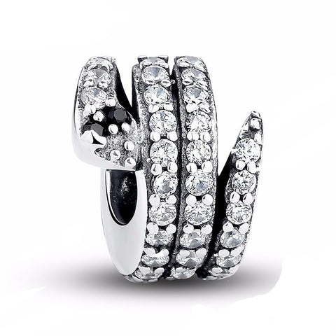 Sterling Silver Sparkling Snake Charms