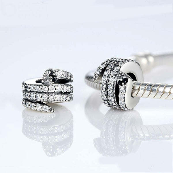 Sterling Silver Sparkling Snake Charms