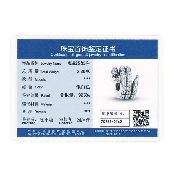 Sterling Silver Sparkling Snake Charms