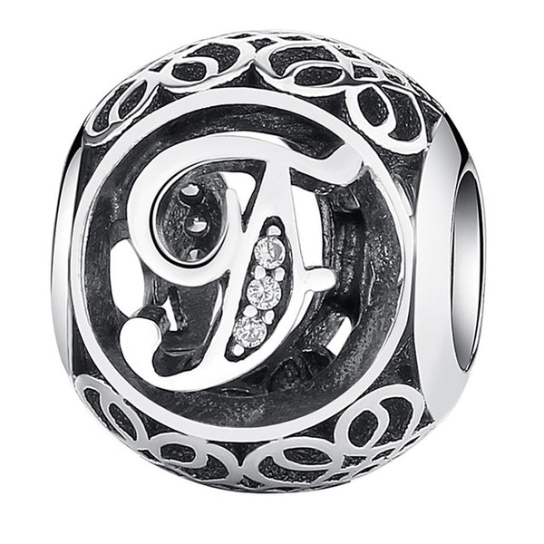 Silver Alphabet Letter Beads Charms