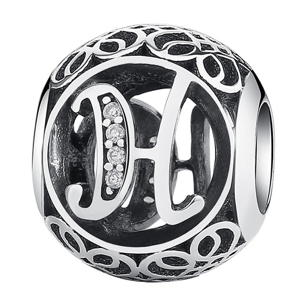 Silver Alphabet Letter Beads Charms