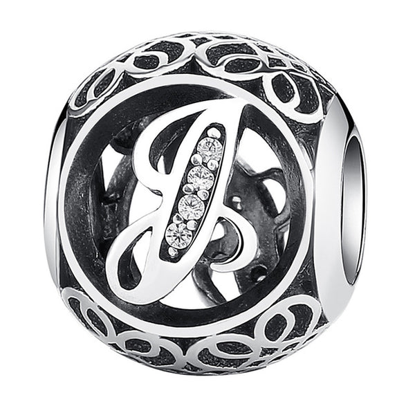 Silver Alphabet Letter Beads Charms