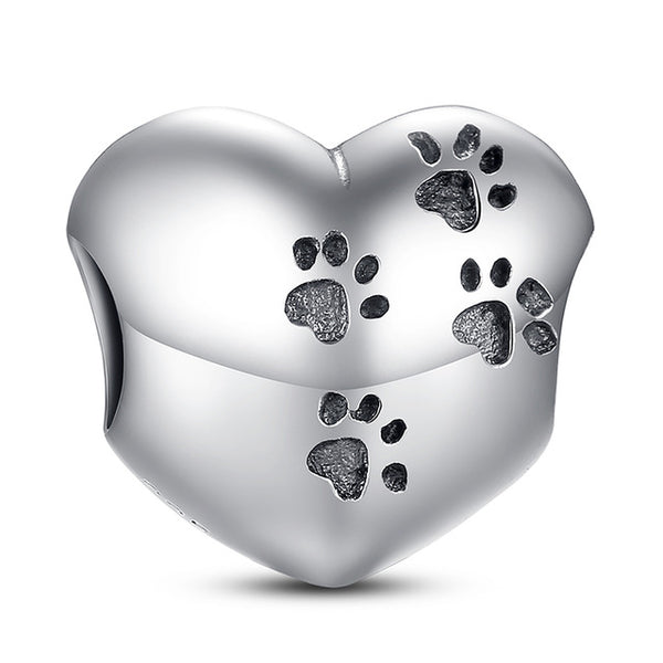 Sterling Silver Heart Shape Charm Beads