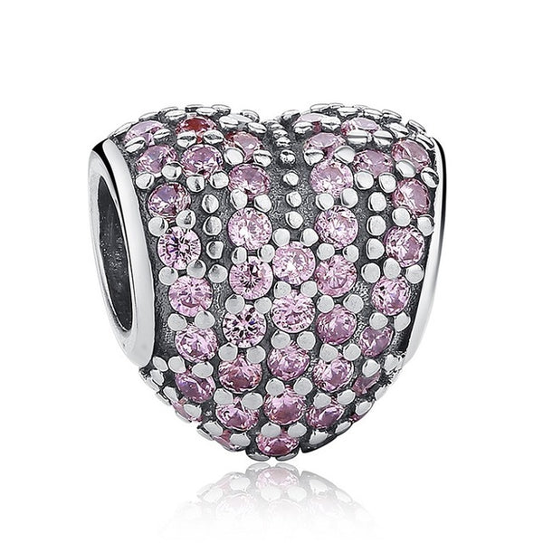 Sterling Silver Heart Shape Charm Beads