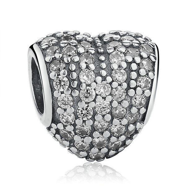 Sterling Silver Heart Shape Charm Beads