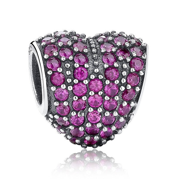 Sterling Silver Heart Shape Charm Beads