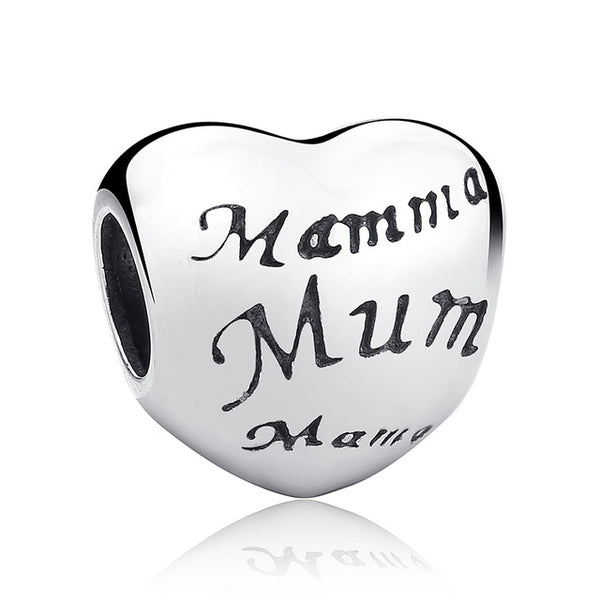 Sterling Silver Heart Shape Charm Beads