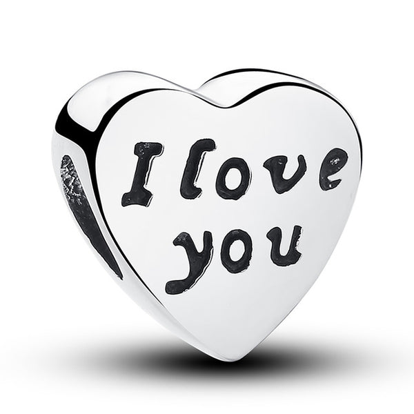 Sterling Silver Heart Shape Charm Beads
