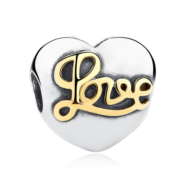 Sterling Silver Heart Shape Charm Beads