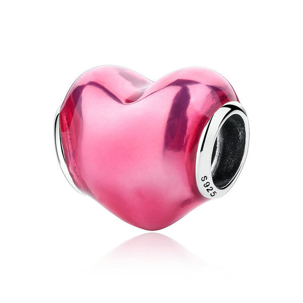 Sterling Silver Heart Shape Charm Beads