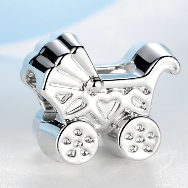 Silver Plated Bead Heart Beads