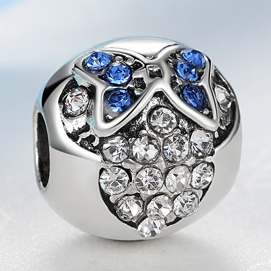 Silver Plated Bead Heart Beads
